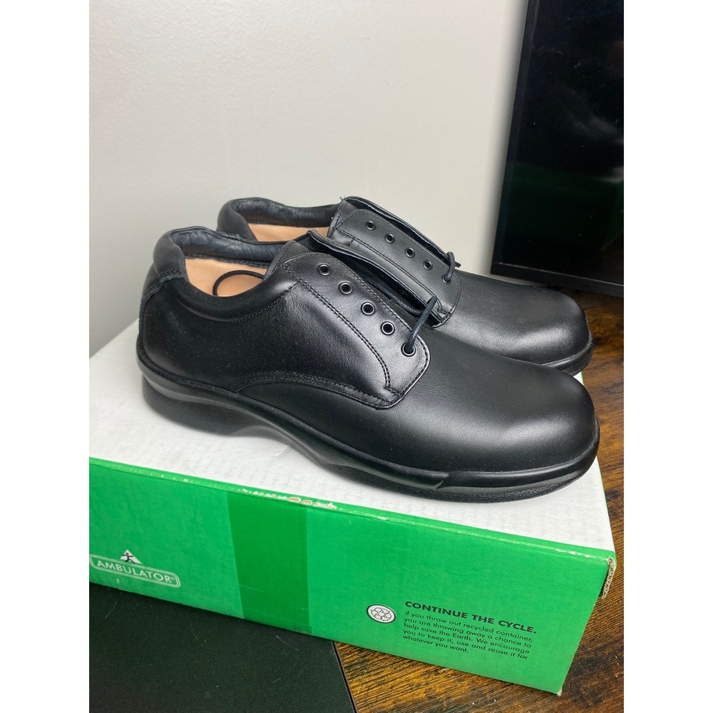 Apex Ambulator Conform Lace Black Leather Mens Shoes 10.5M V1270MM105 Orthopedic - Picture 2 of 8